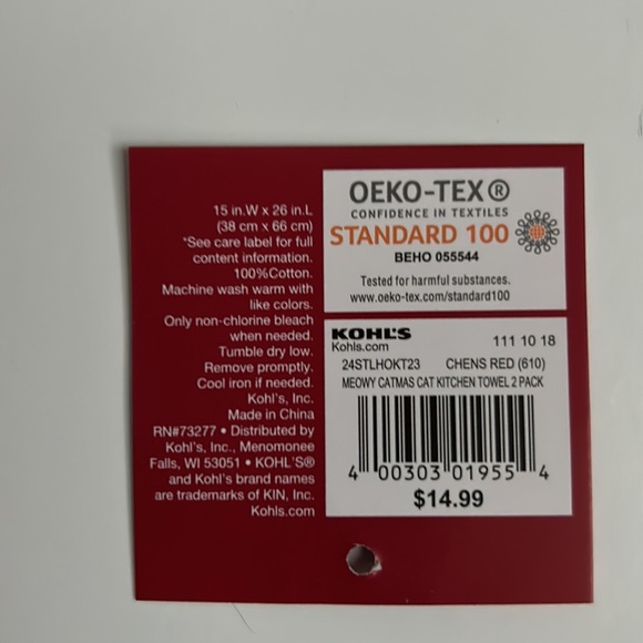 Hand Crafted Crochet Top Hanging Kitchen or Bathroom Hand Towel Christmas Cats - Picture 7 of 7